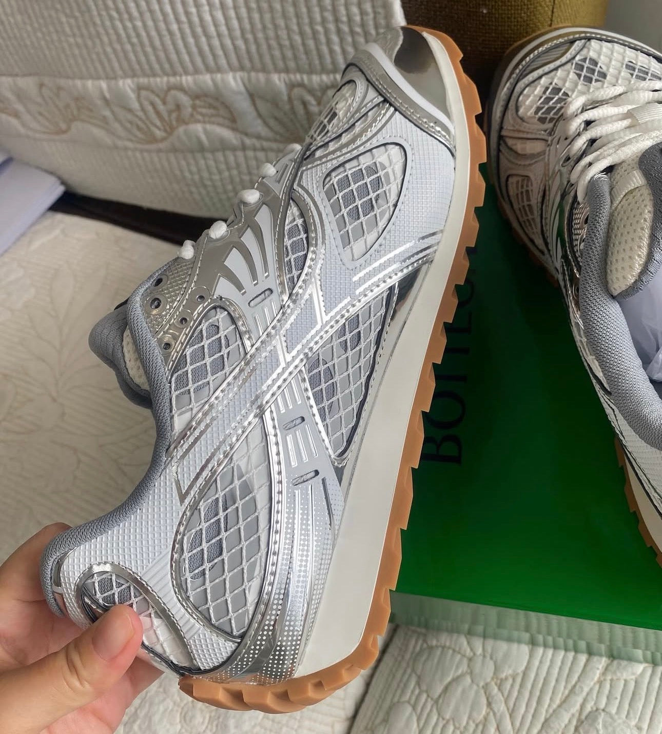 Bottega Orbit Low Top Sneaker (Unisex) Silver