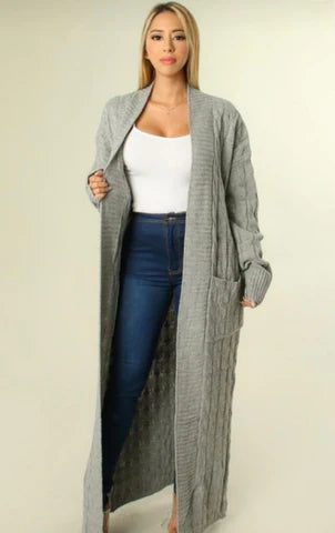 Cable Sweater | Long Cardigan (5 Colors)