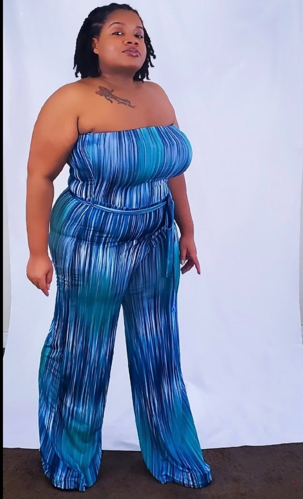 Yummy Jumpsuit With Self Belt (3X ONLY)