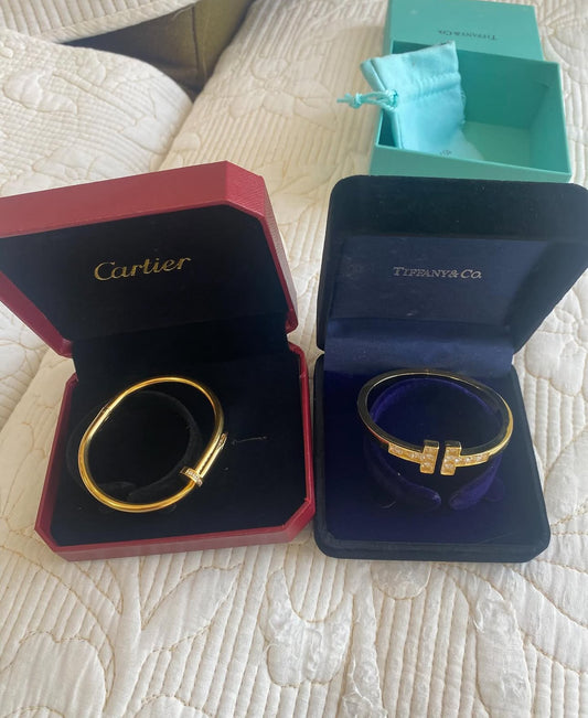 Cartier Nail Bracelet + Tiffany Bracelet