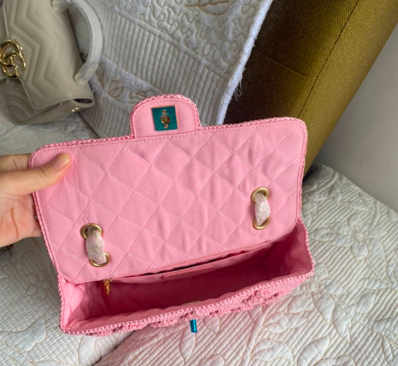 Coco Pink Raffia Bag