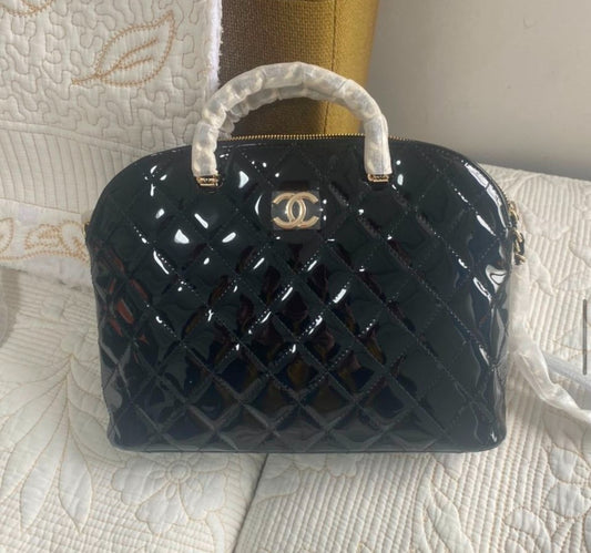 Coco Top Handle Quilted Patent Bag