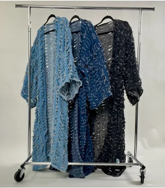 Distressed Denim | Kimono Duster