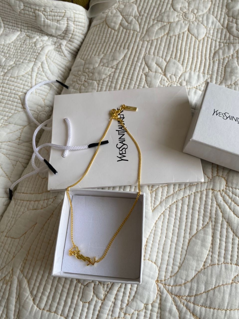 YSL LOGO Necklace & Bracelet Set