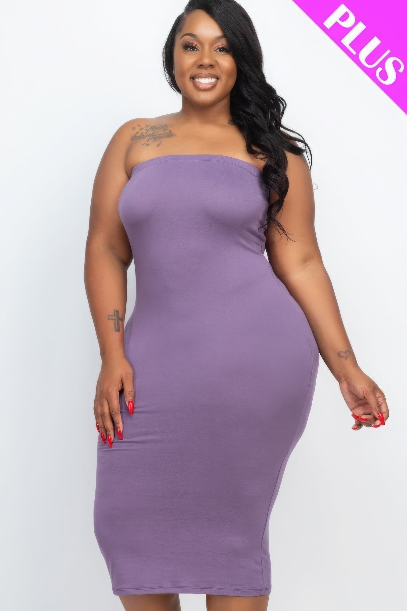 Plus Bodycon Tube Dress (10 Colors)