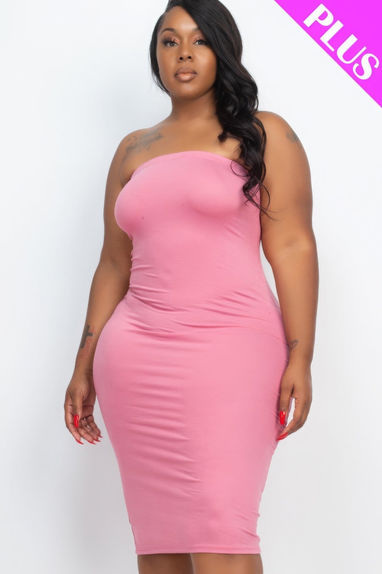 Plus Bodycon Tube Dress (10 Colors)