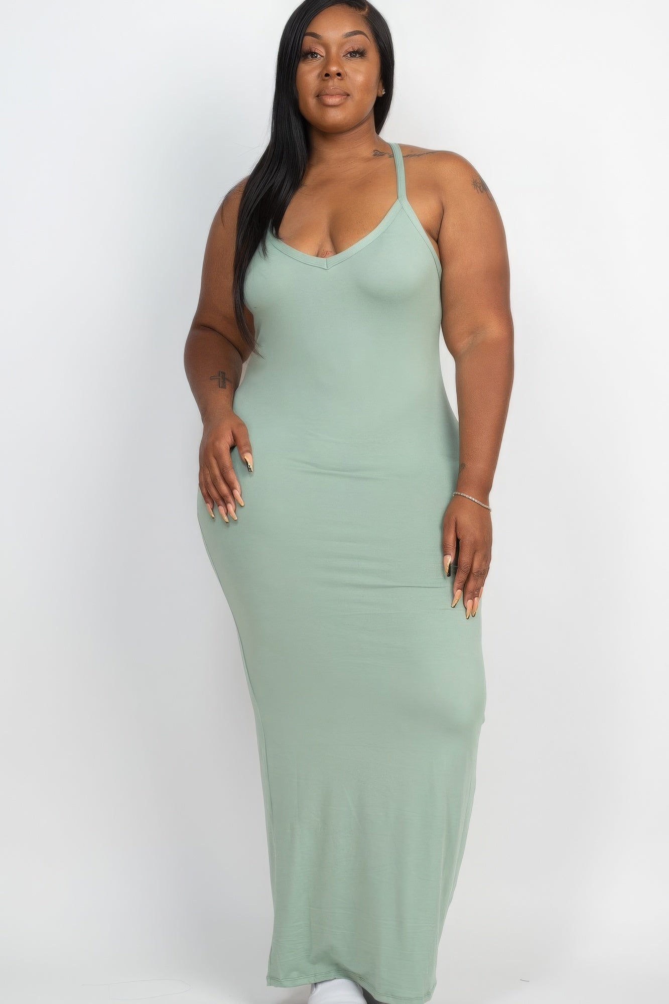 Plus Racer Back Maxi Dress (9 Colors)