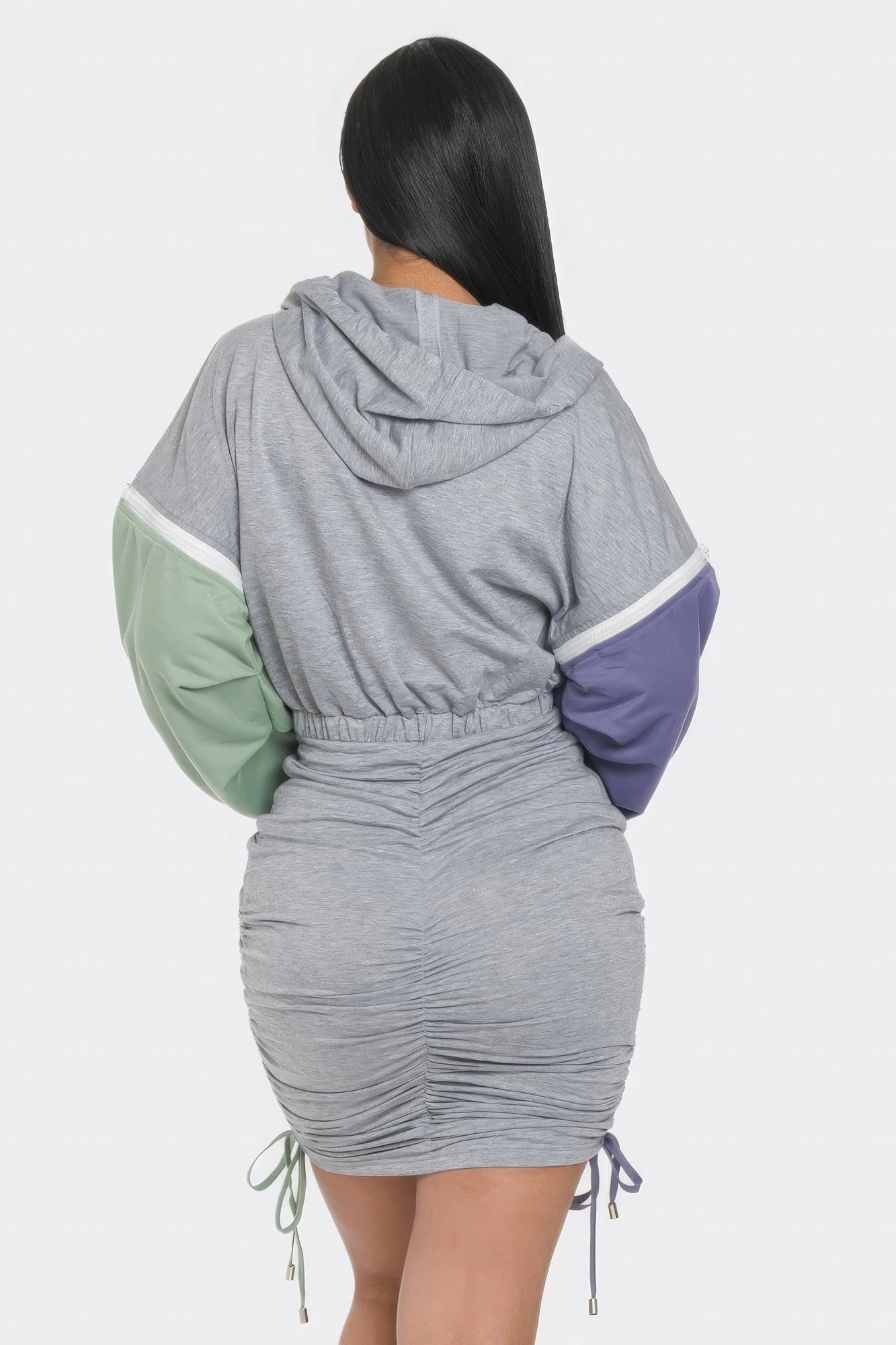 Detachable Sleeve Zipper Dress (2 COLORS)