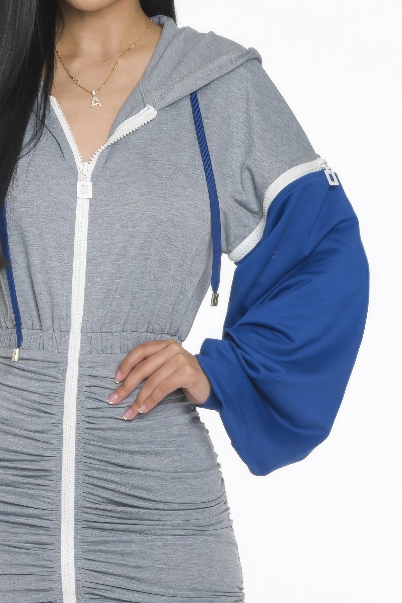 Detachable Sleeve Zipper Dress (2 COLORS)
