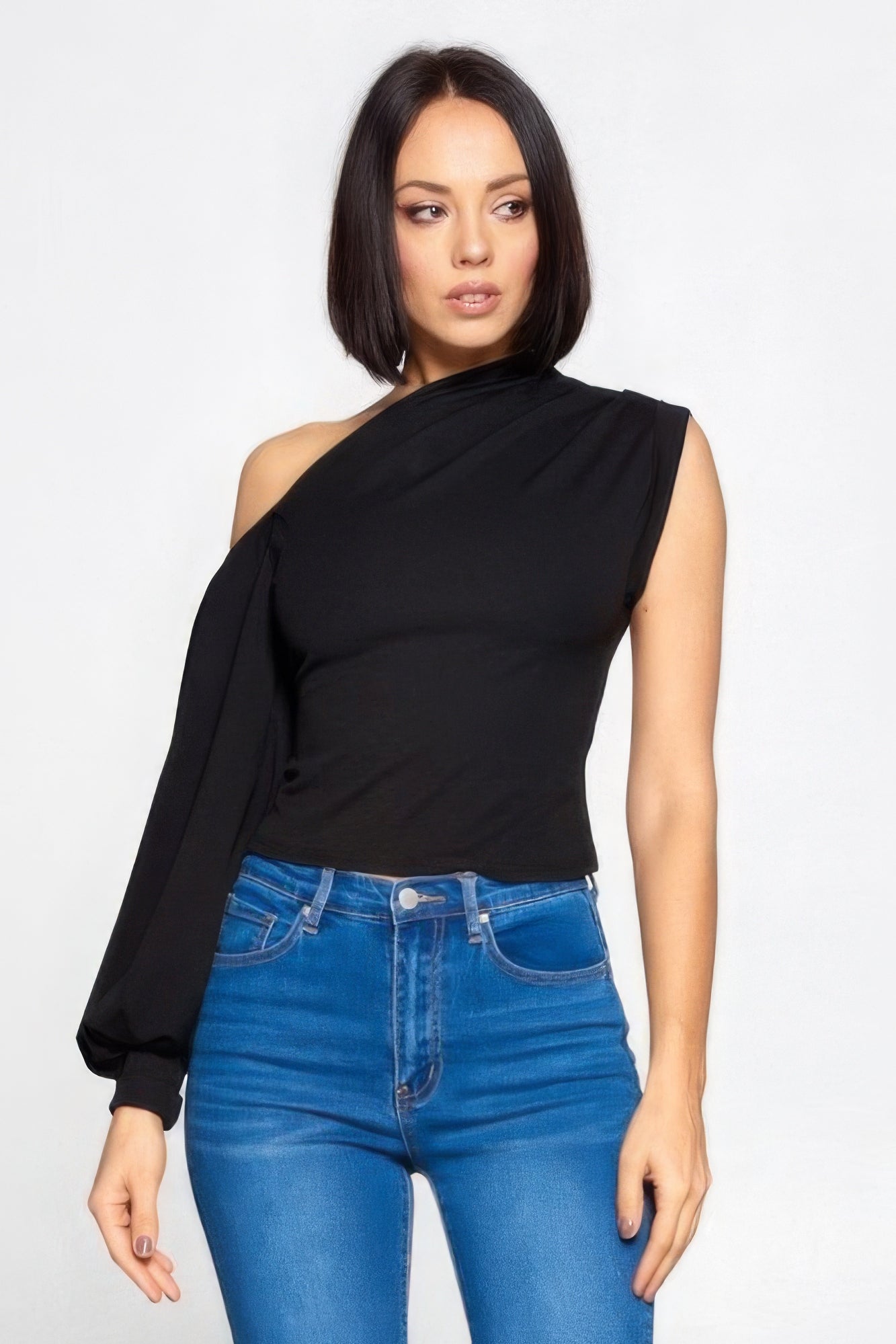 IN OR OUT One-shoulder Top