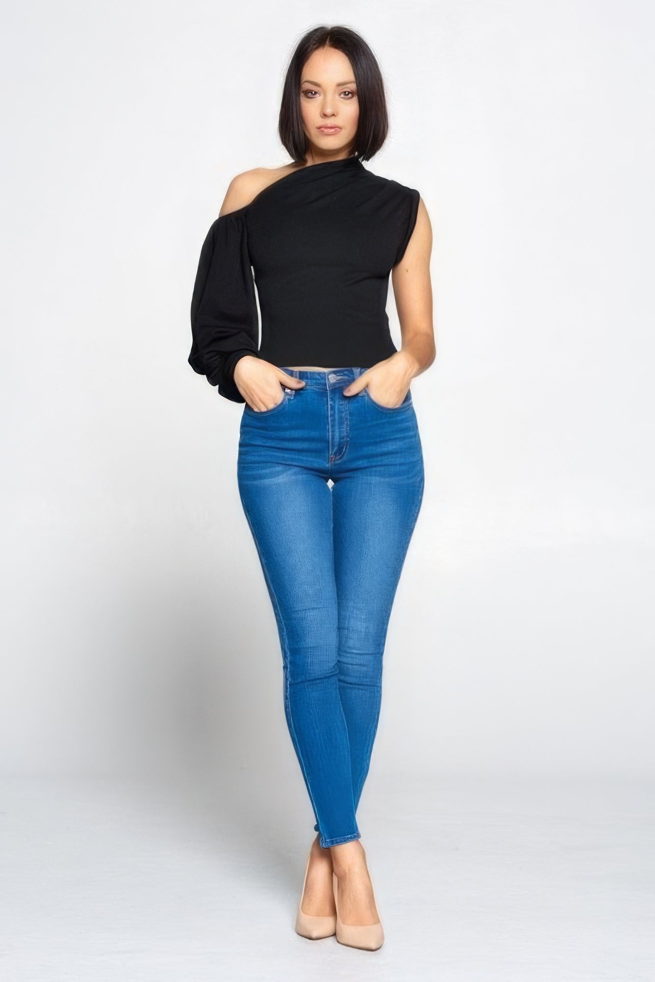 IN OR OUT One-shoulder Top