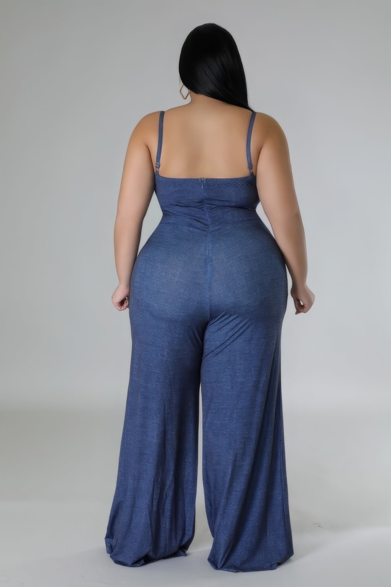 Denim City Slicker Wide Leg Stretch Jumpsuit