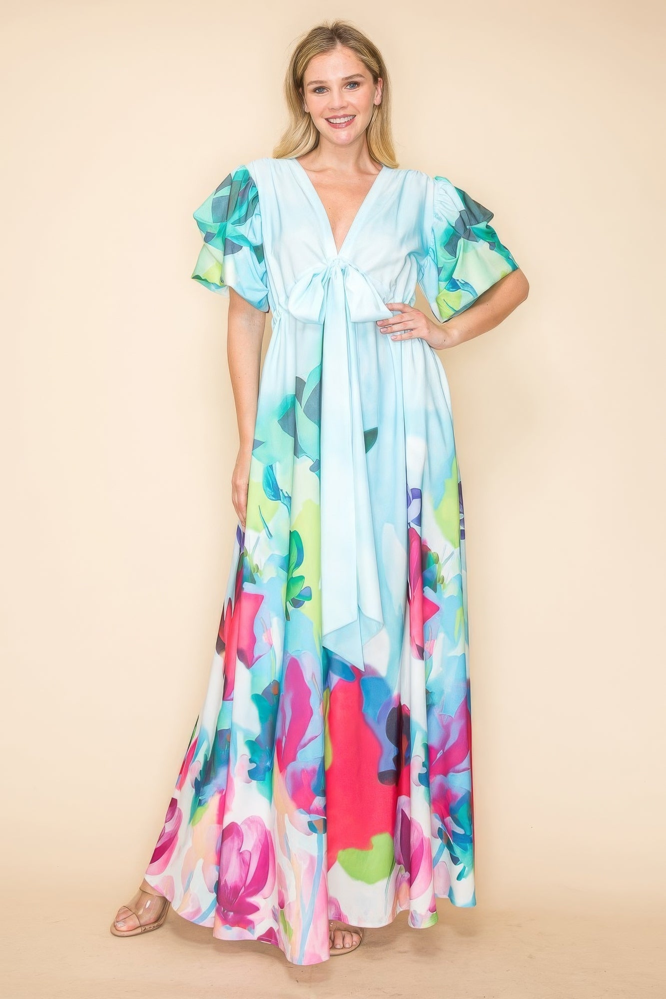 FOREVER YOURS TRULY V Neck Maxi Dress