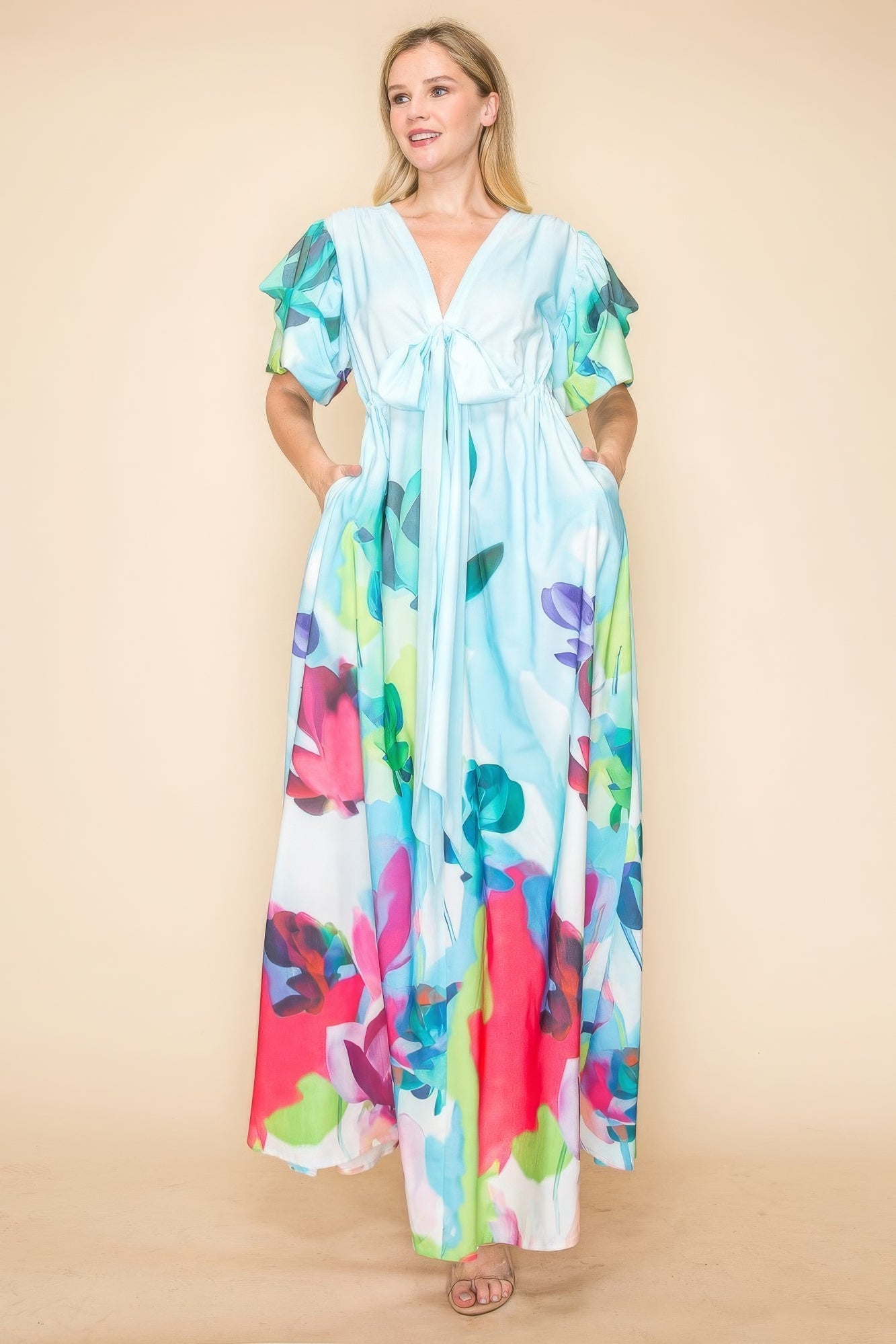 FOREVER YOURS TRULY V Neck Maxi Dress