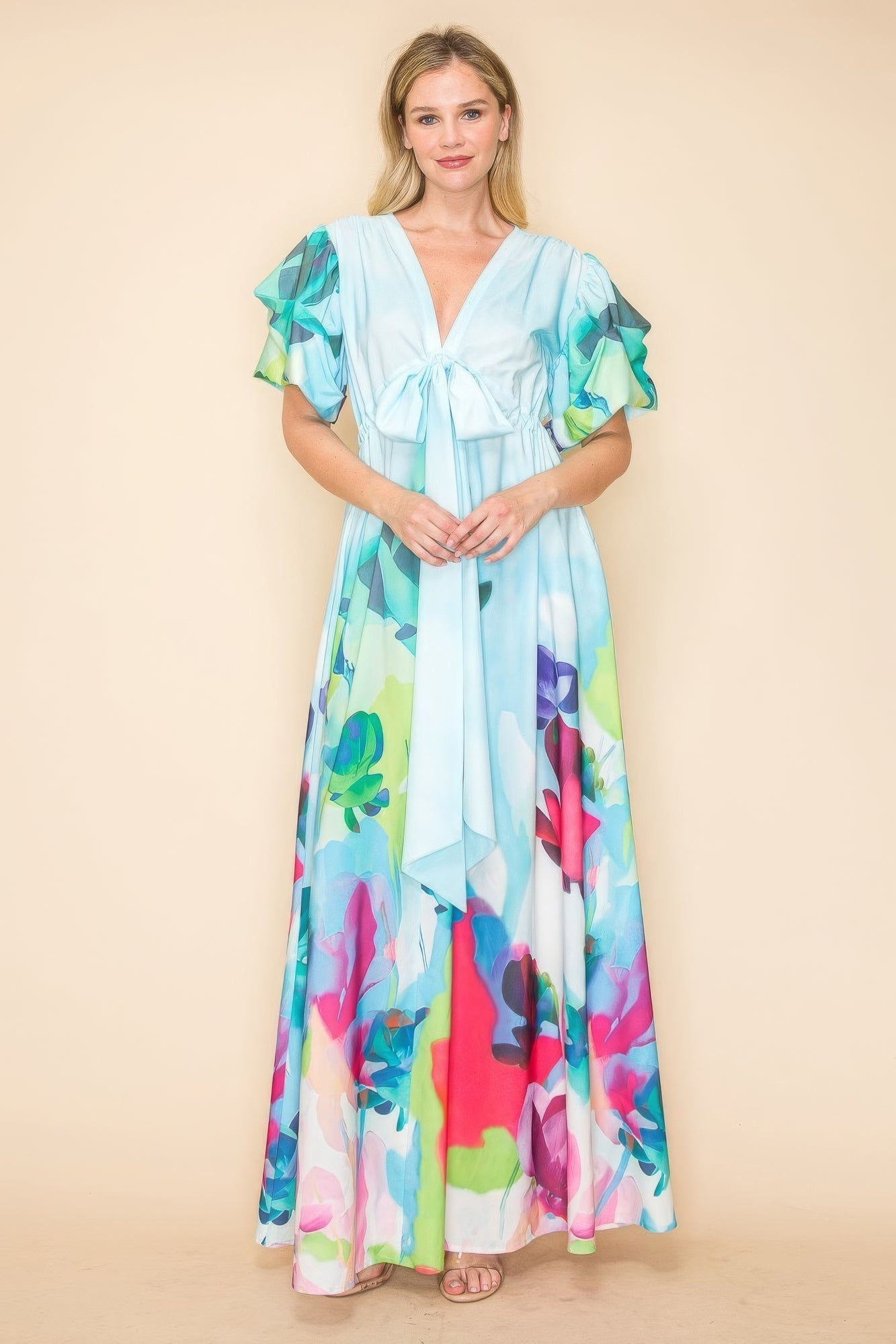 FOREVER YOURS TRULY V Neck Maxi Dress