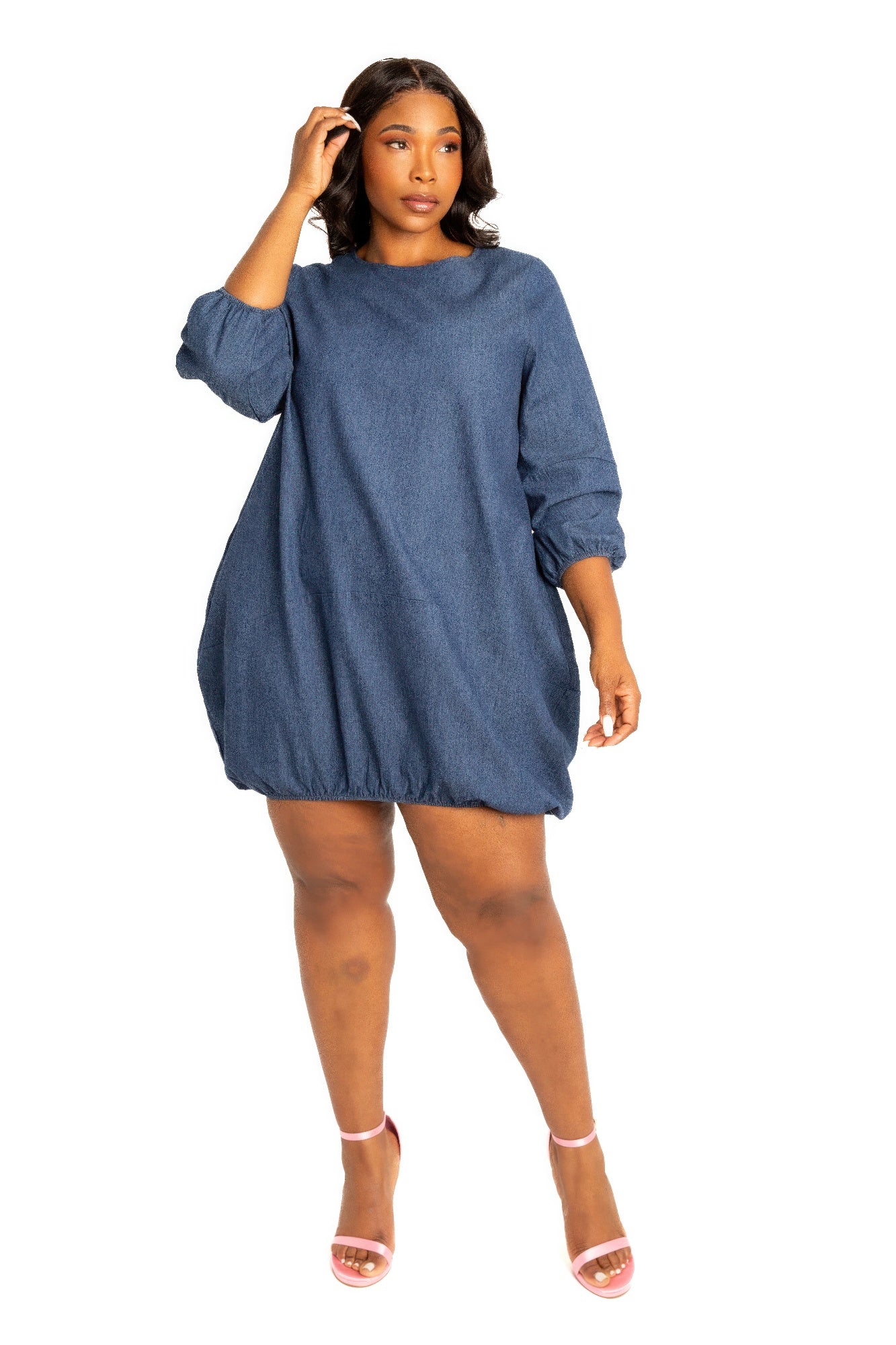 Denim Washed Bubble Dress