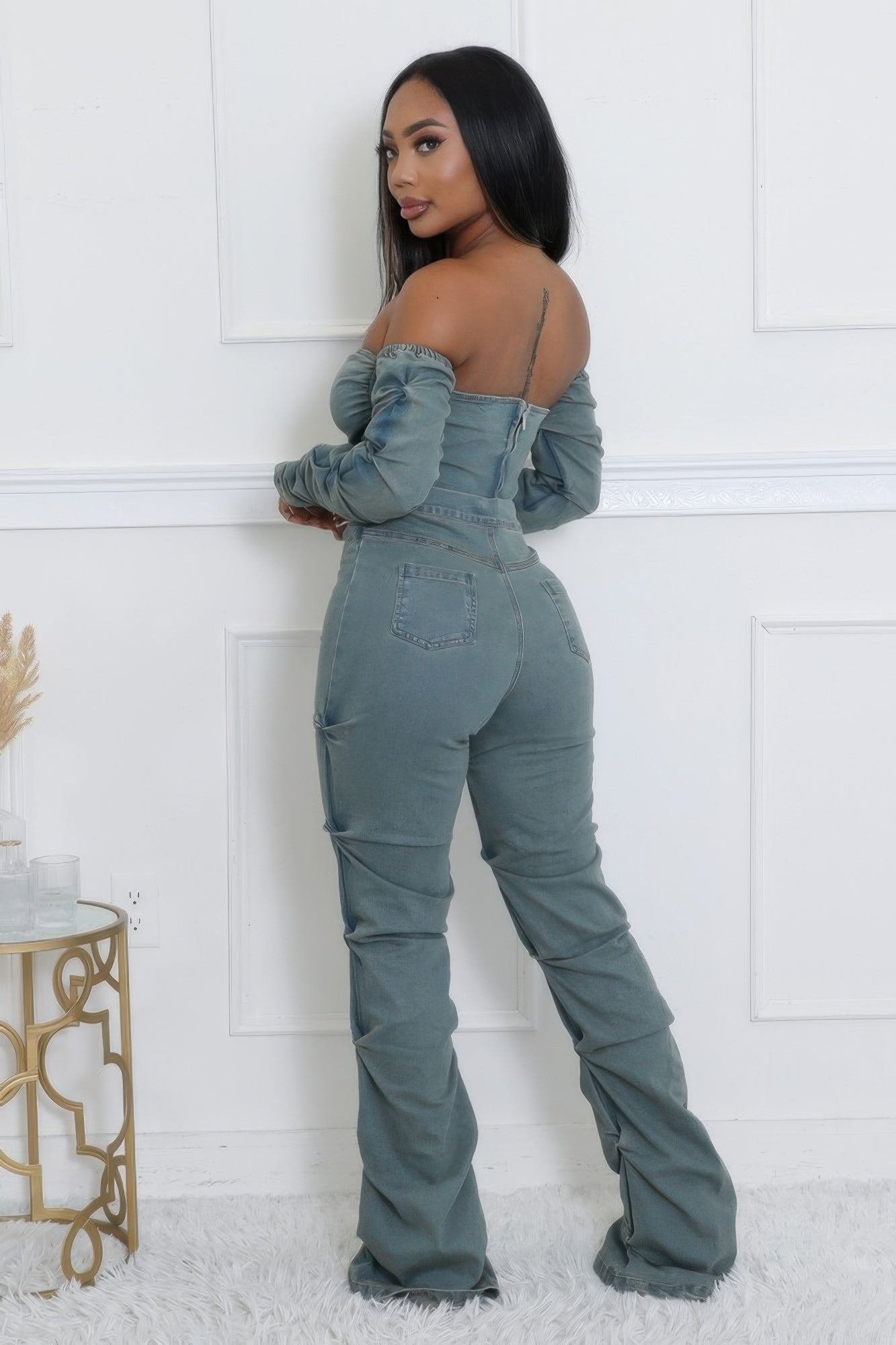 Fall In Line | Denim Pants Set