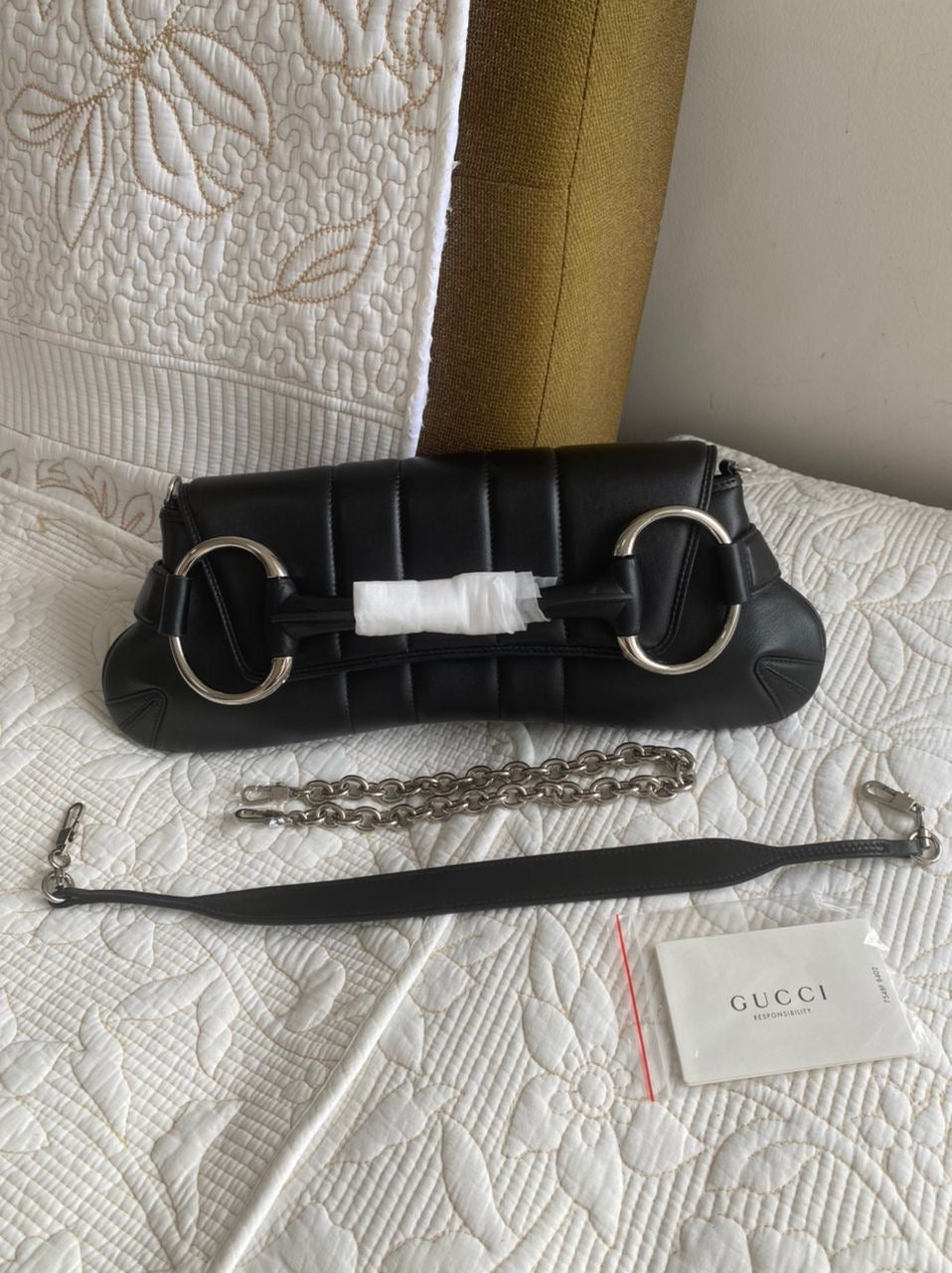 SAC ÉPAULE MOYEN À CHAÎNE À MORS DE CHEVAL GG