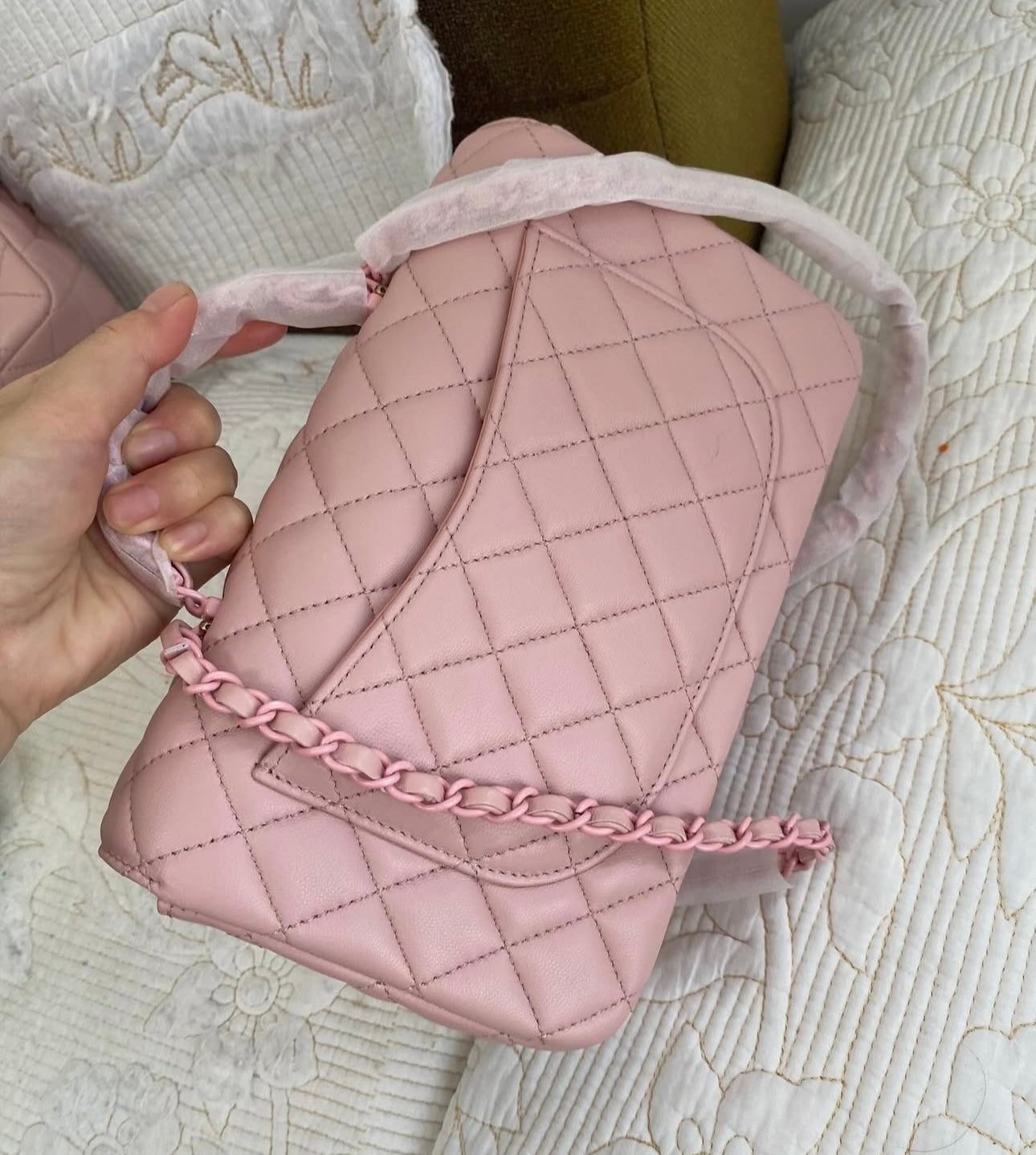 Coco MINI FLAP BAG WITH TOP HANDLE   Lambskin & Lacquered Metal