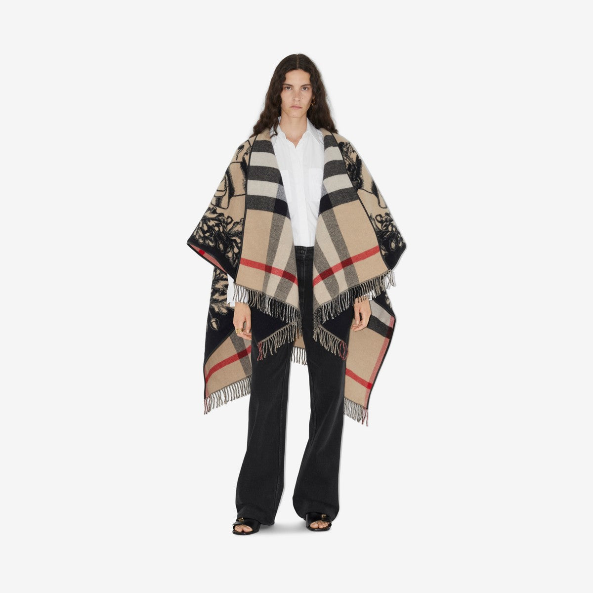 Reversible EKD Check Wool Cape