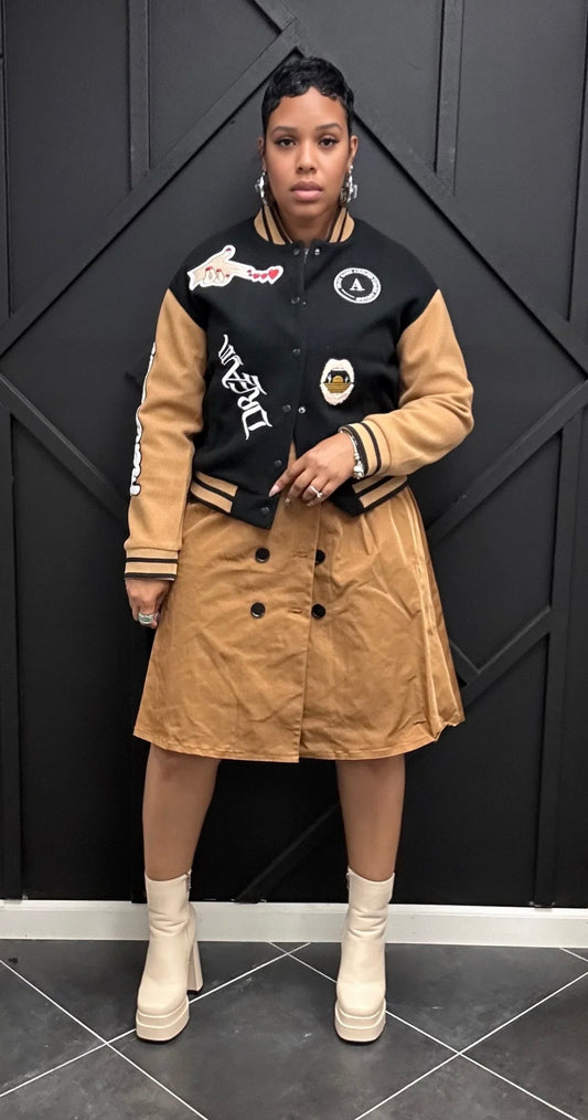Black Queen | Letterman Coat-Dress