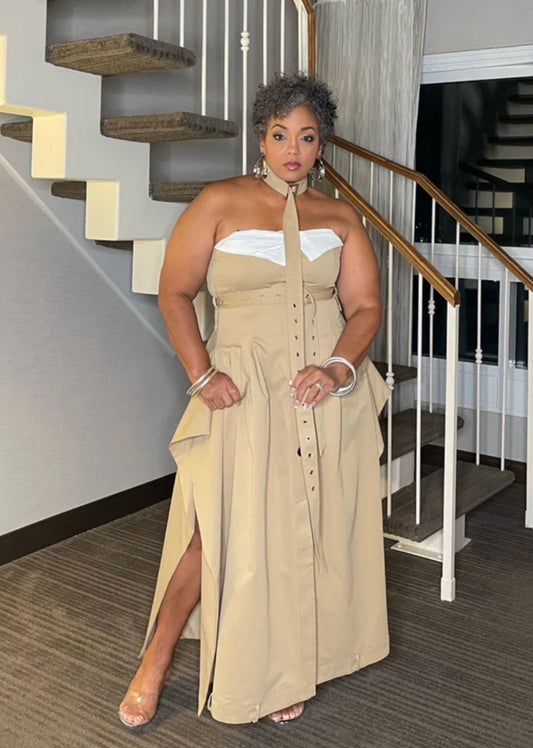 Chic Reinvented Trench Maxi Dress XL 1X 2X - 3 COLORS