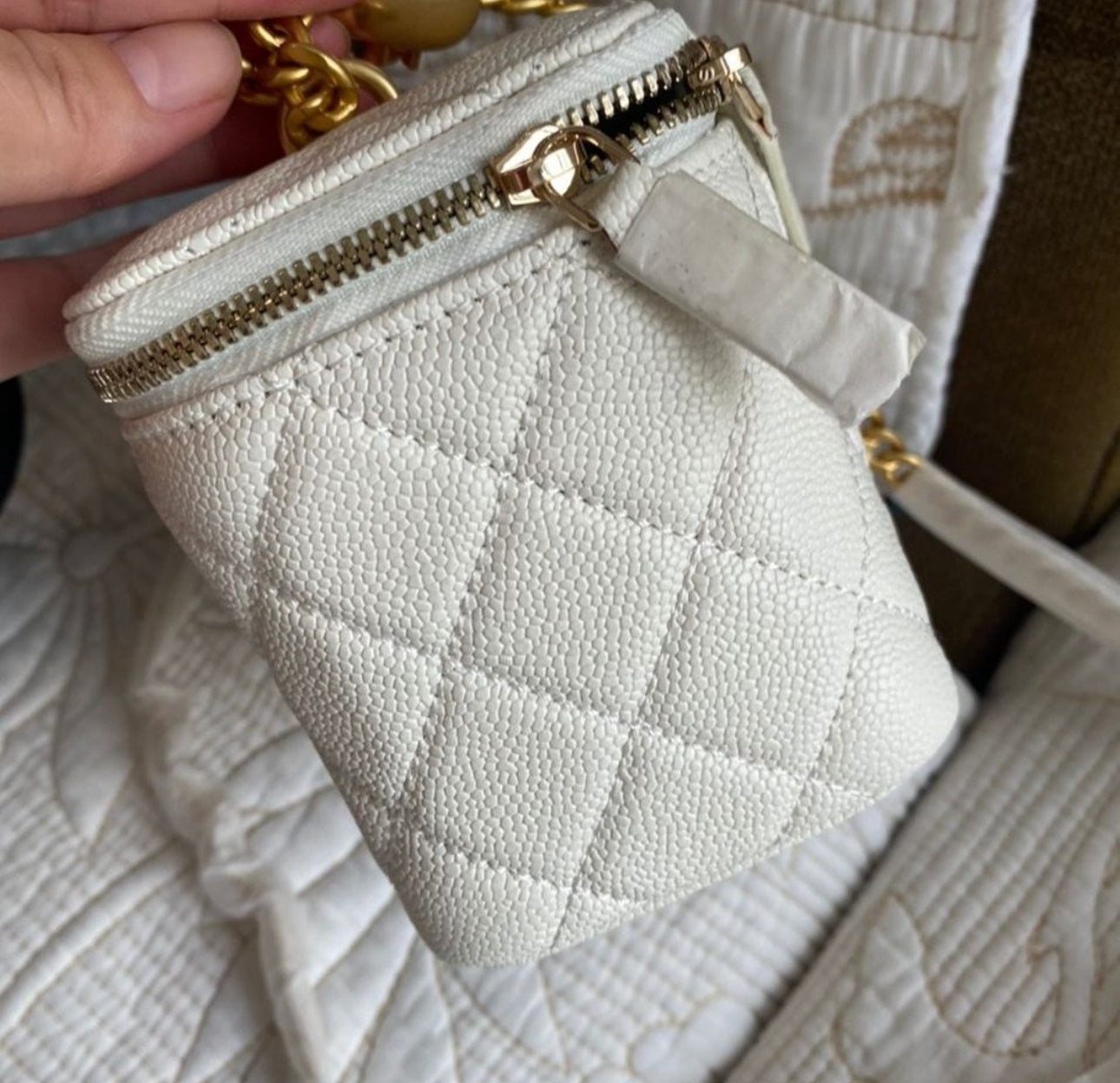 White Coco Lambskin Vanity Crossbody