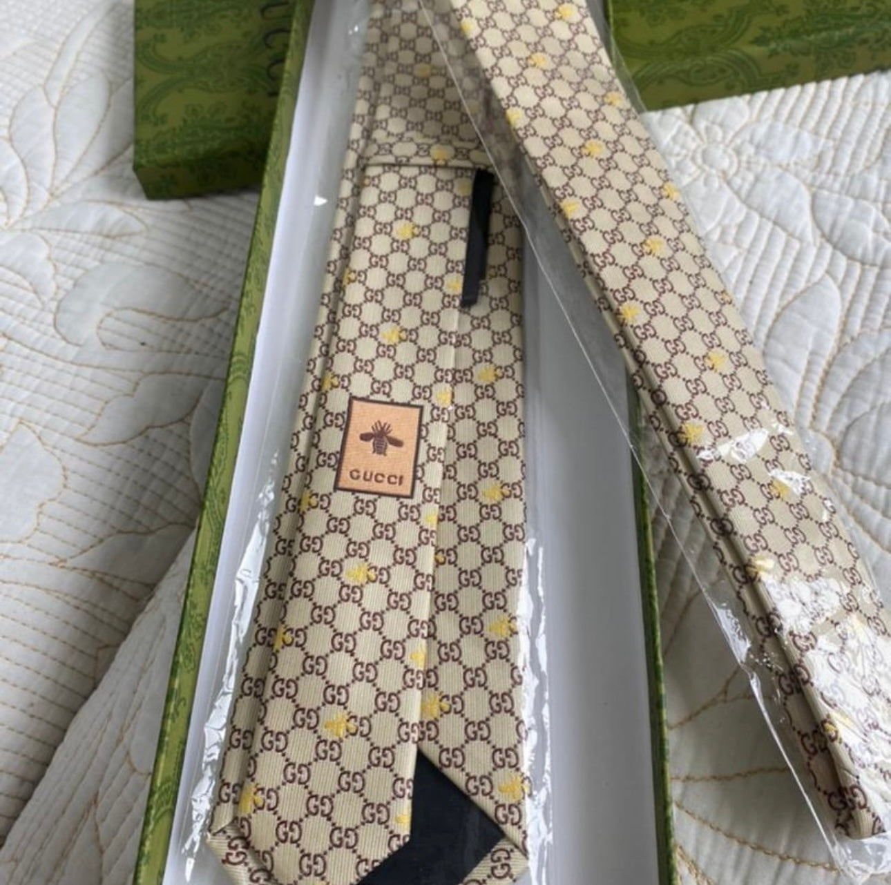 Embroider GG Silk Tie