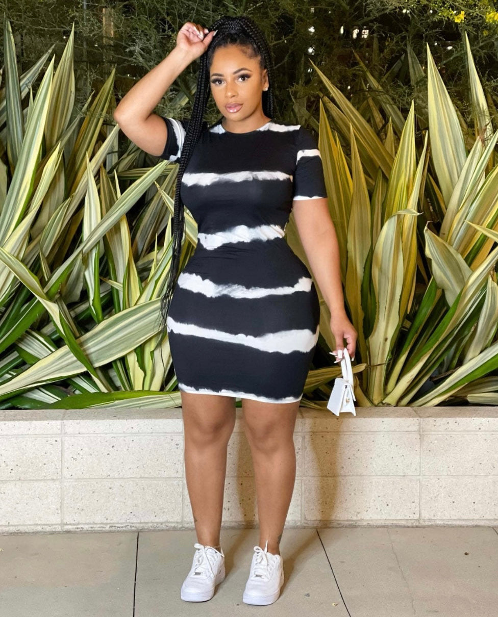 $20 DRESS| Can't Tie Me Down Dress | Stripe Printed | Small Med Large