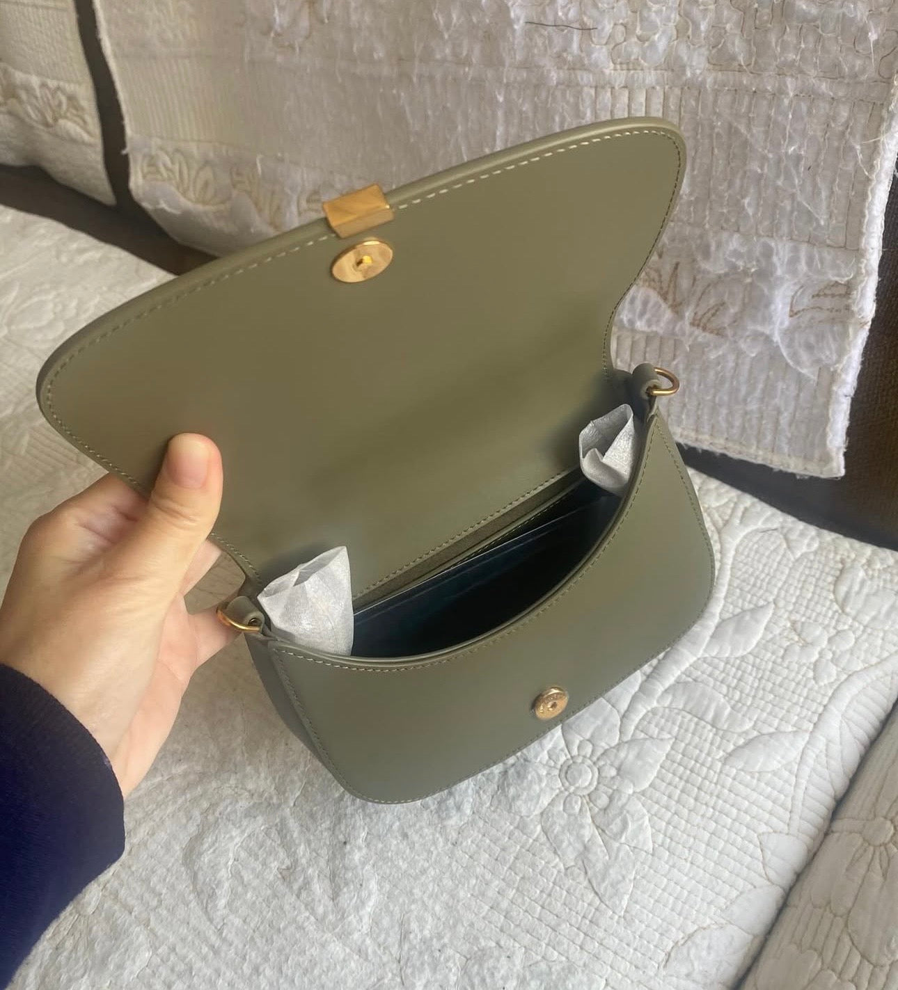 Voltaire Top Handle in Box | Moss
