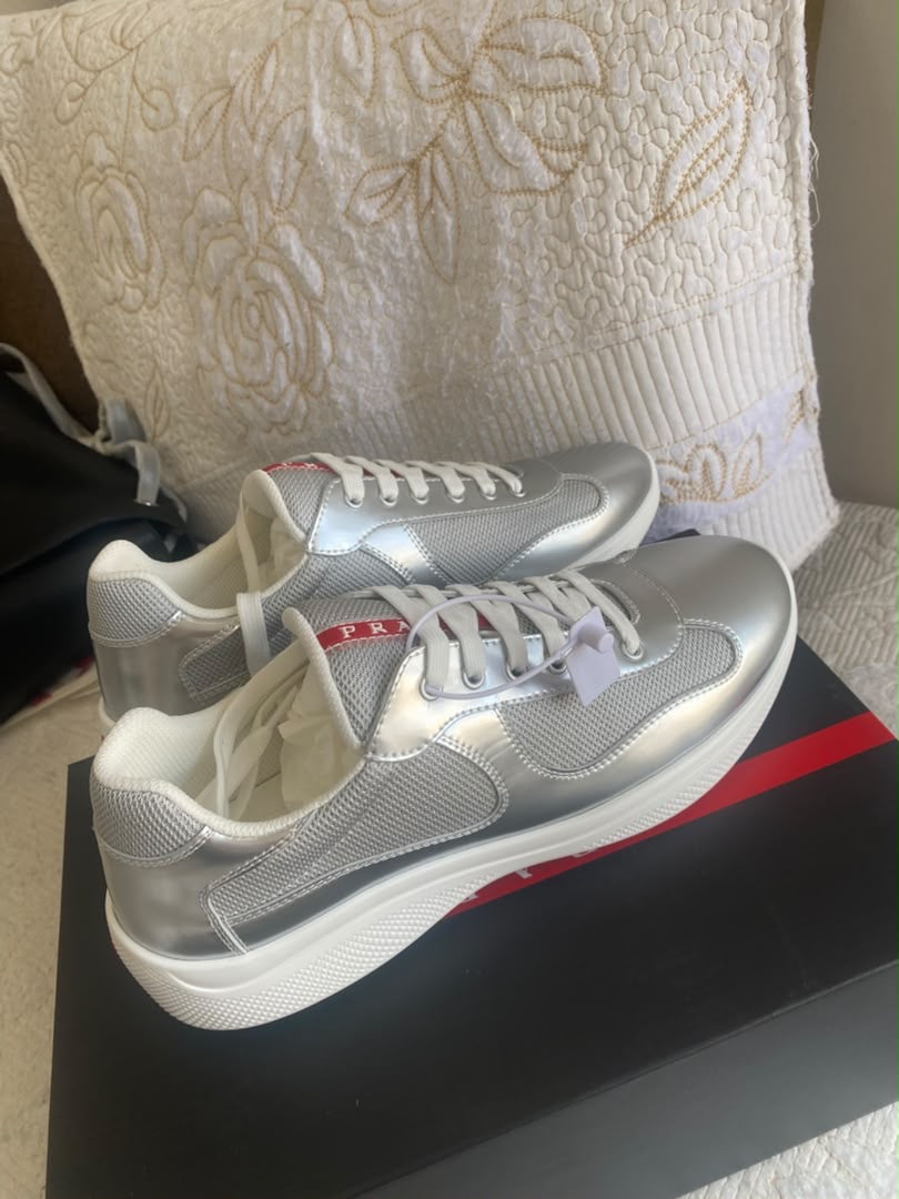 America's Cup Metallic Leather and Bike Fabric Sneakers