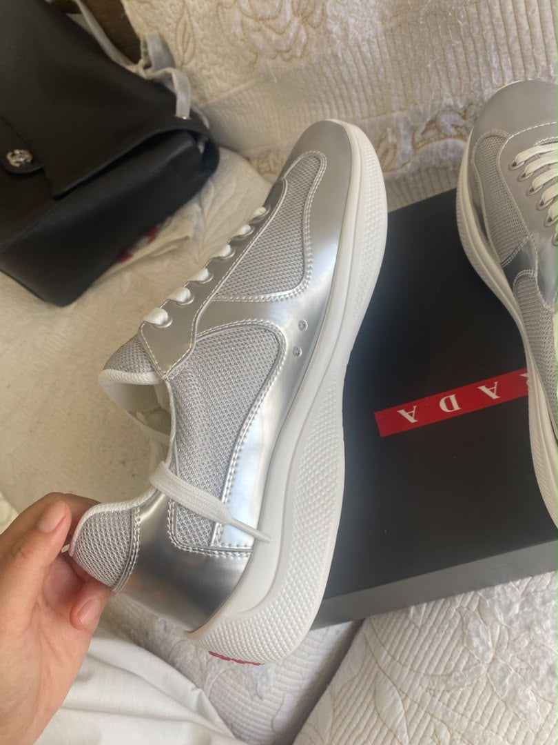 America's Cup Metallic Leather and Bike Fabric Sneakers