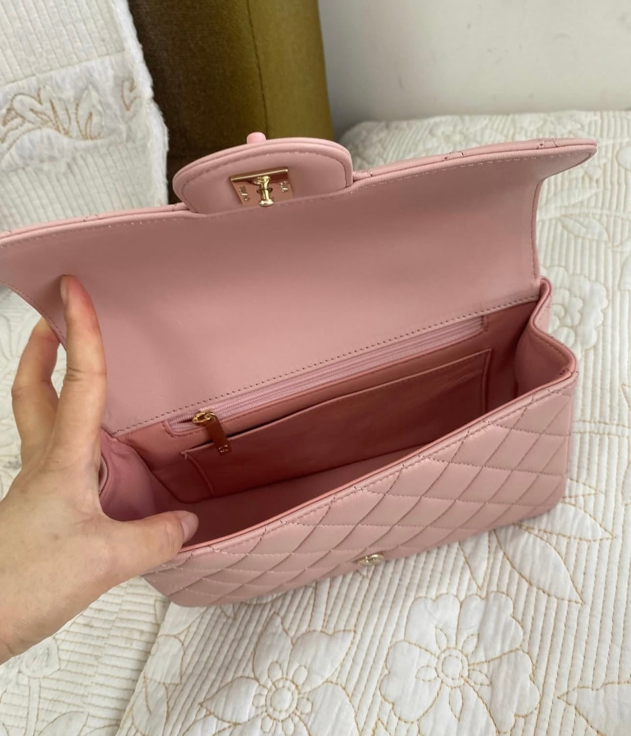 Coco MINI FLAP BAG WITH TOP HANDLE   Lambskin & Lacquered Metal