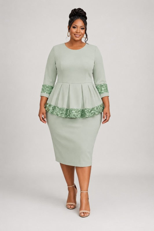 Glorious Sequin Dress 1X 2X 3X (3 Colors)