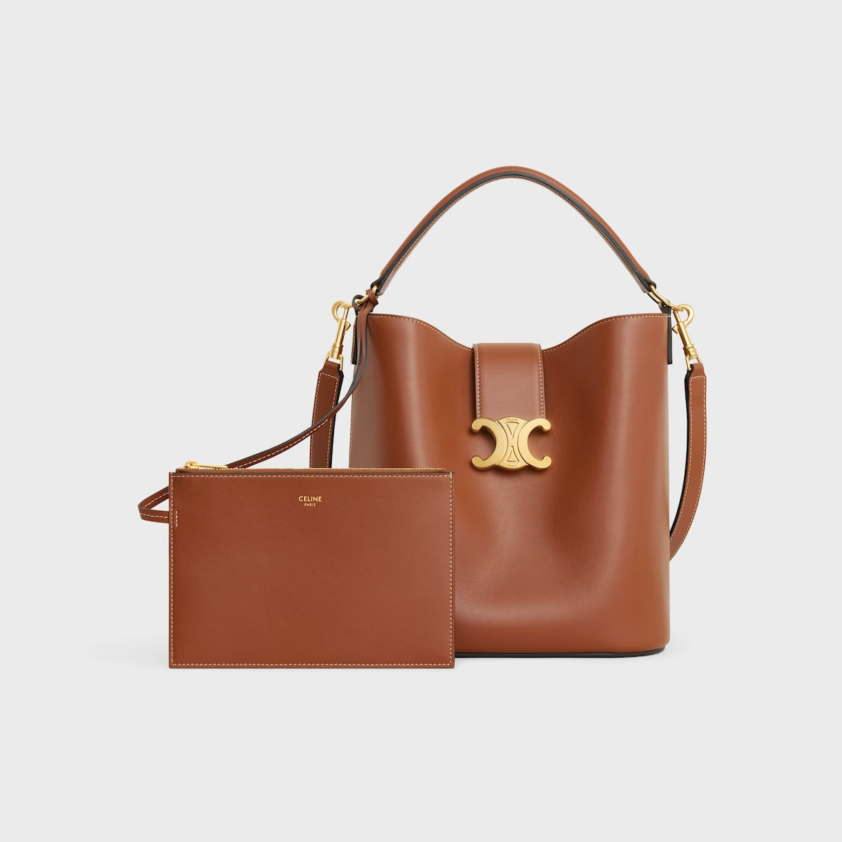 MEDIUM BUCKET LOUISE IN SMOOTH CALFSKIN