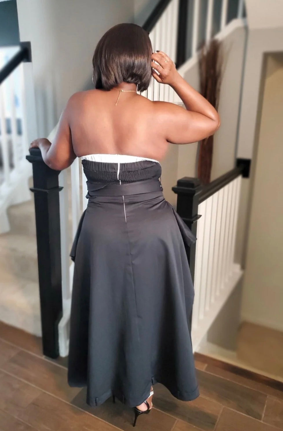 Black Chic Reinvented Trench Maxi Dress |SMALL MED LARGE