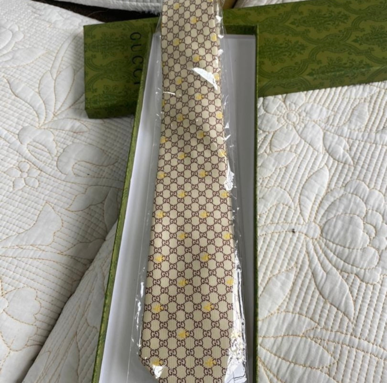 Embroider GG Silk Tie
