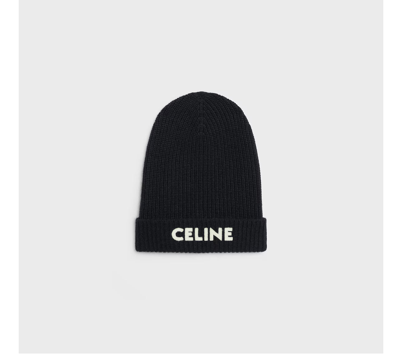 Black Celine Logo Beanie Hat