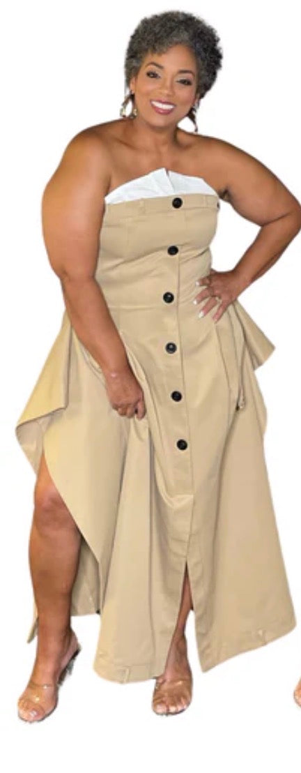 Chic Reinvented Trench Maxi Dress XL 1X 2X - 3 COLORS