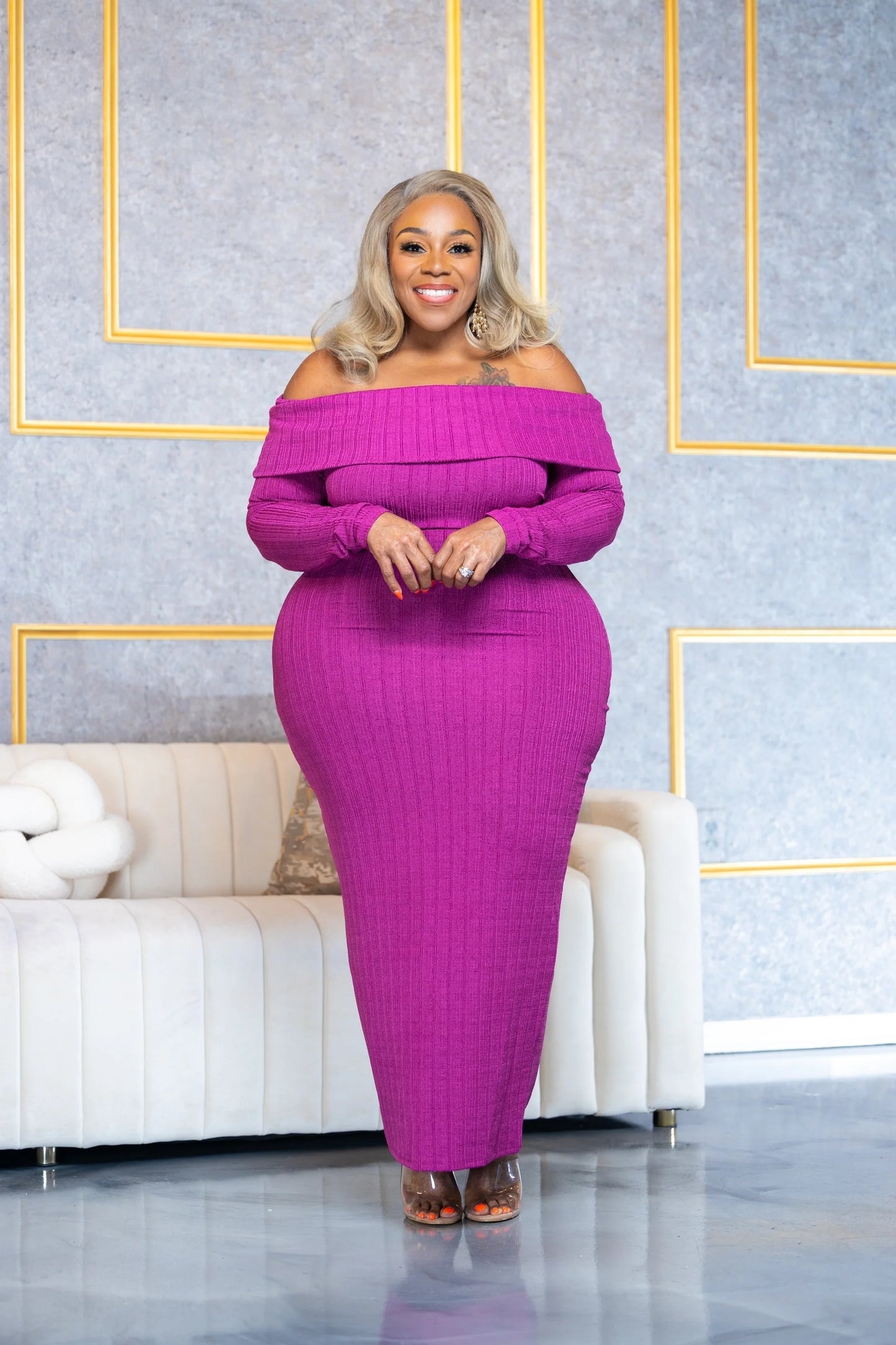 WELCOME ME | Off Shoulders Stretch Dress (3 COLORS)