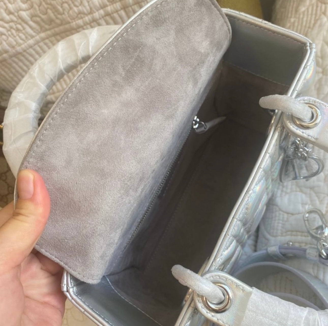My ABCDior Lady Bag | Silver-Tone Iridescent & Metallic