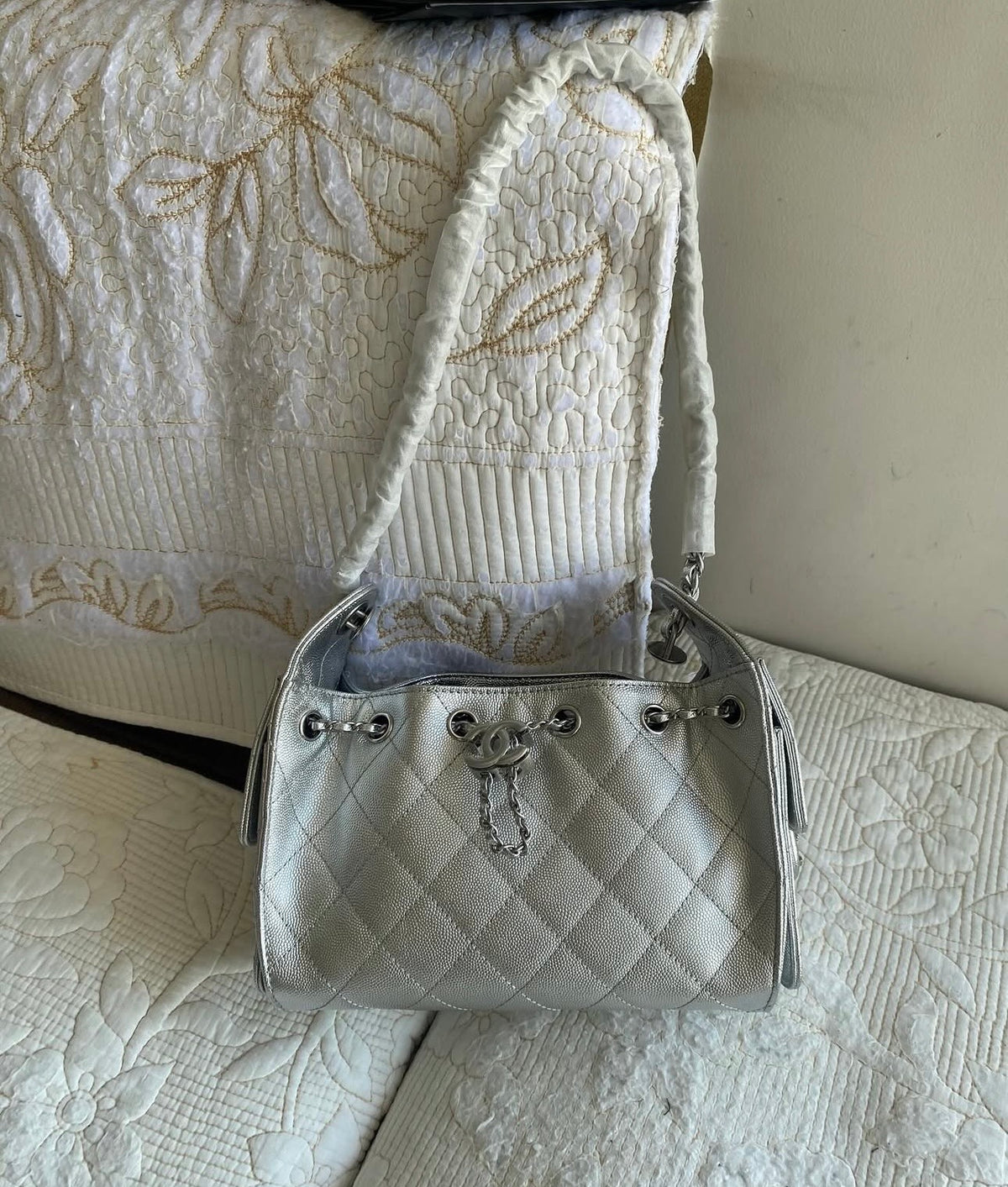 Mini Silver Coco SS25 Hobo Bag