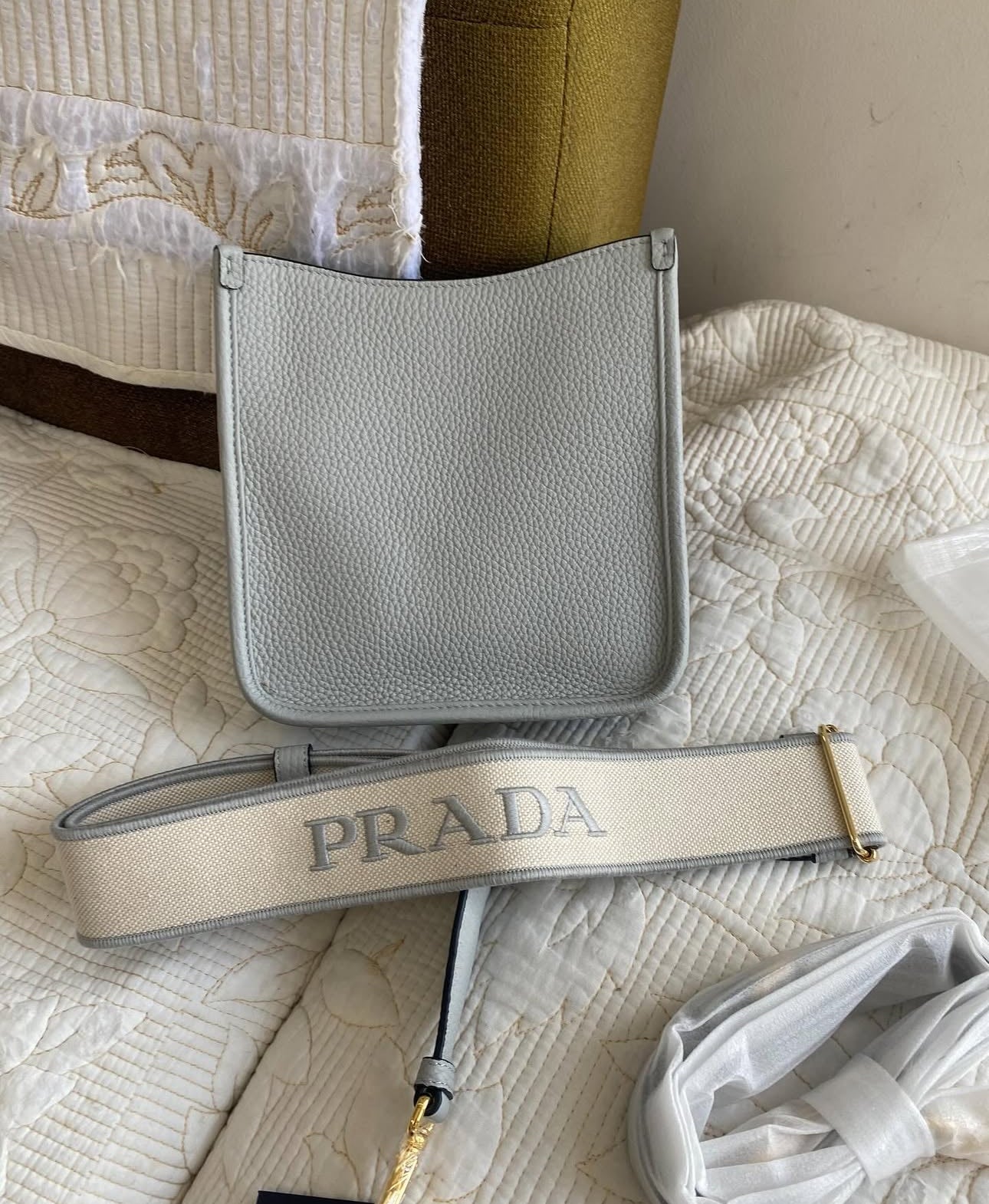 Granite Gray Leather Mini Shoulder Bag
