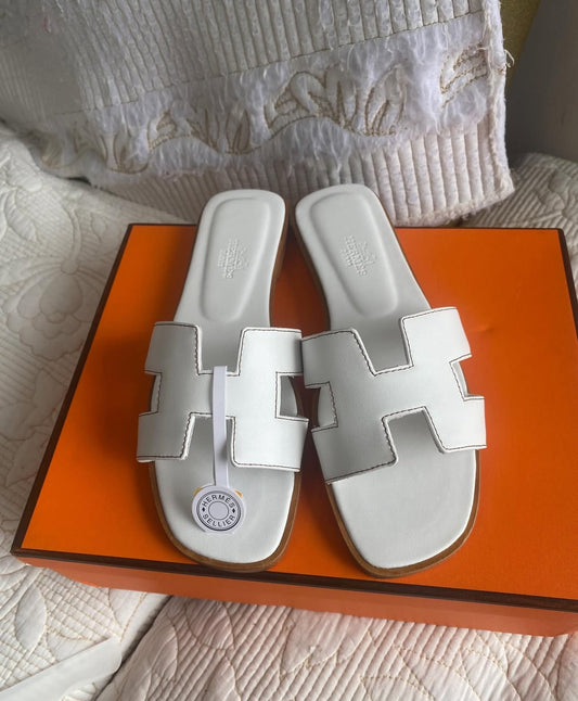 All White Oran Sandals