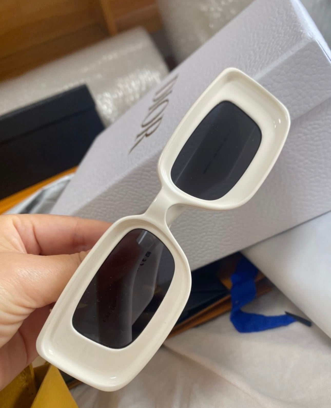 Chunky Anagram 46mm Rectangular Sunglasses