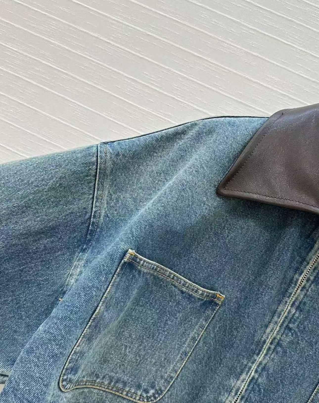 Logo Light Blue Cropped Denim Jacket | PRA (2 Colors)