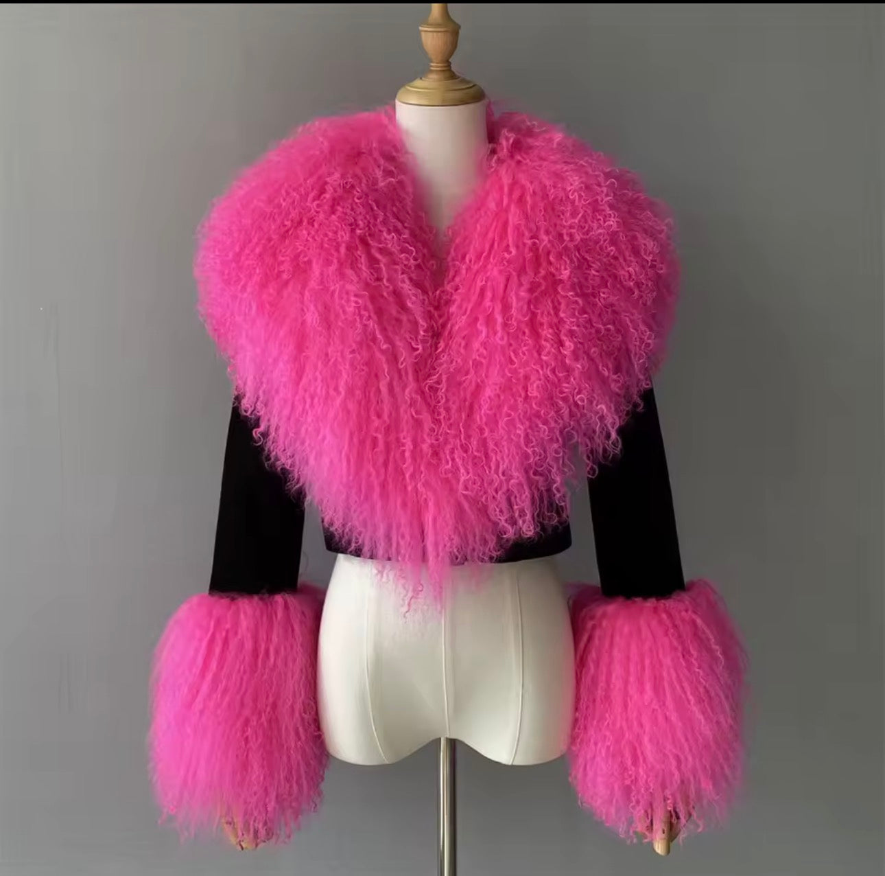 Suede Mongolian Fur Jackets (More Colors) (Preorder) Arrives 15-30 business days from order date