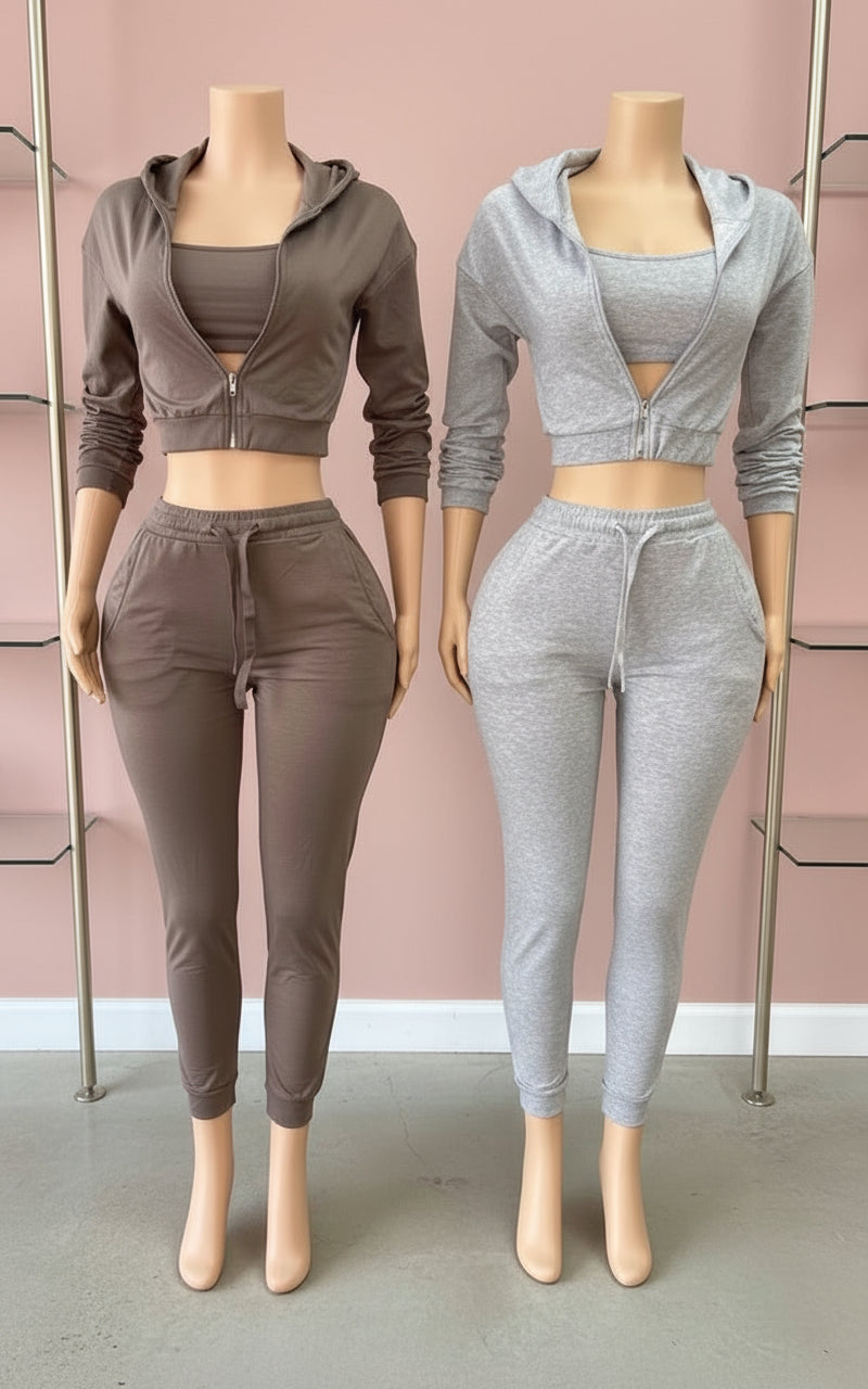 “Just Vibes” 3 Piece Jogger Set | 8 Colors