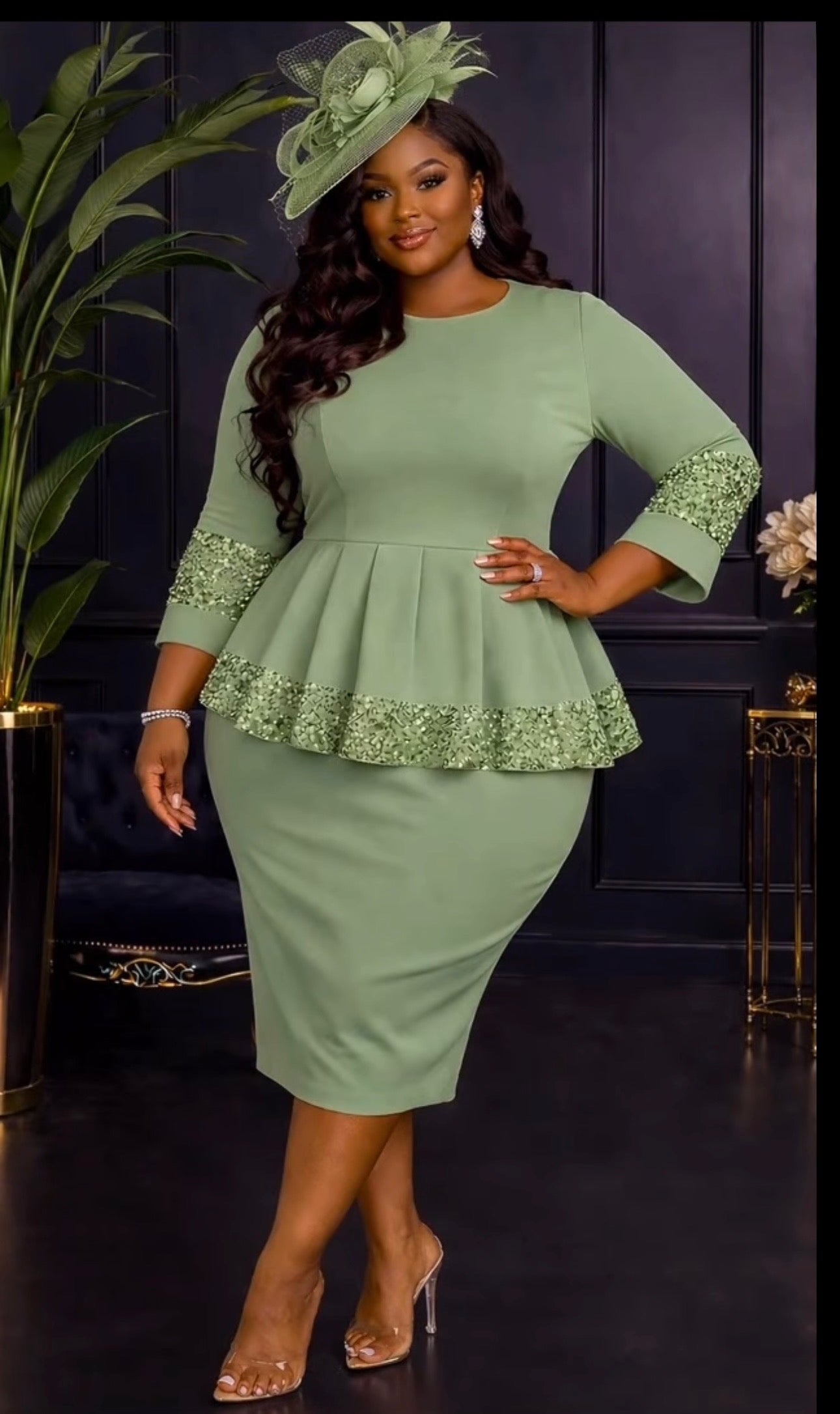 Glorious Sequin Dress 1X 2X 3X (3 Colors)
