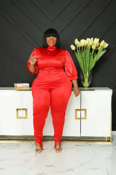 Ready in Red Bodysuit Set